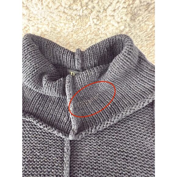 Pure Handknit Sz M/L Lagenlook Sleeveless Cowl Neck Tunic Sweater Big Pockets - Picture 2 of 8